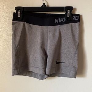 Gray Nike Pro Athletic Shorts